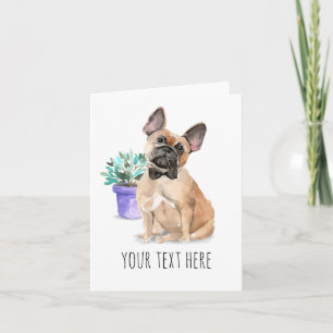 Frans Bulldog Personalized Text Wenskaart Kaart