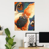 Frans Bulldog Pet Portrait Poster (Thuiskantoor)