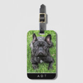 Frans Bulldog Photo Custom Monogram Bagagelabel (Voorkant (verticaal))