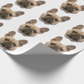 Frans Bulldog Photo Cute Face Afbeelding Cadeaupapier (Hoek)