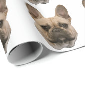 Frans Bulldog Photo Cute Face Afbeelding Cadeaupapier (Rol Hoek)
