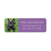 Frans Bulldog Photo Paars Return Address Label (Voorkant)