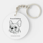 Frans Bulldog Portrait Sleutelhanger (Achterkant)