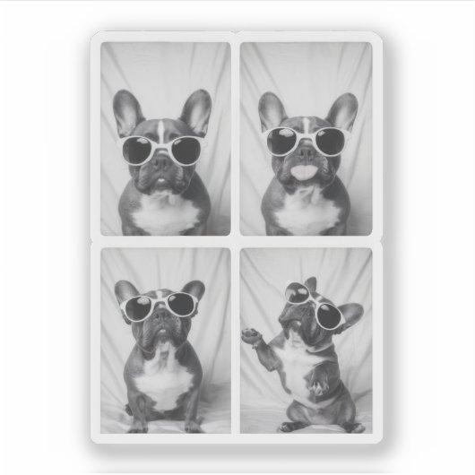 Frans Bulldog Portrait Sticker (Voorkant)