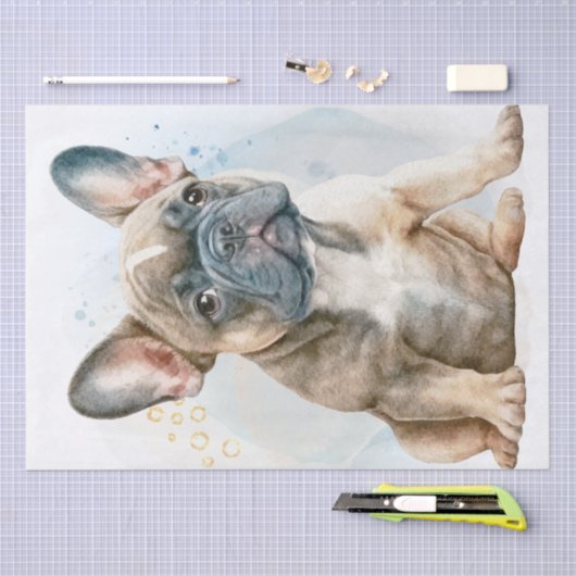 Frans Bulldog Portrait Tissuepapier (Craft)