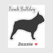 Frans Bulldog profiel Silhouette franse hond Sticker (Vel)