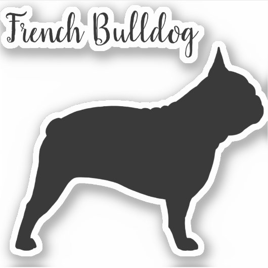 Frans Bulldog profiel Silhouette franse hond Sticker (Voorkant)
