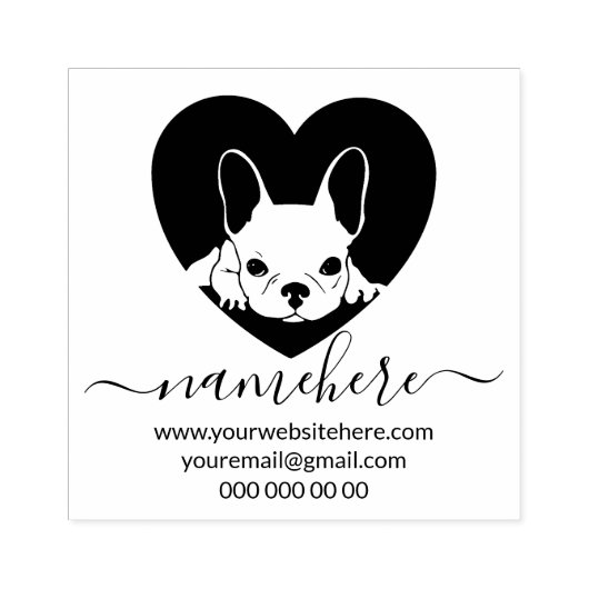Frans Bulldog Puppy Face Rubberstempel (Afrduk)