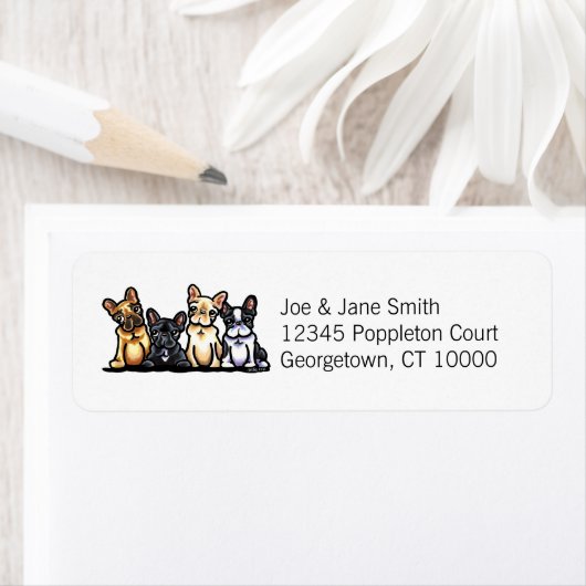 Frans Bulldog Quartet - Gepersonaliseerd Etiket (Insitu)