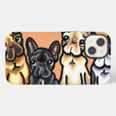 Frans Bulldog Quartet iPhone Hoesje (Achterkant horizontaal)