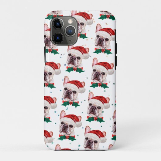 Frans Bulldog Ras Kersthond Patroon Case-Mate iPhone Case (Achterkant)