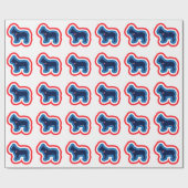 Frans Bulldog Red White en Blue 4 juli Cadeaupapier (Vlak)
