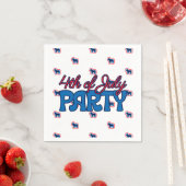 Frans Bulldog Red White en Blue 4 juli Servet (Insitu)