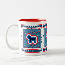 Frans Bulldog Red White en Blue 4 juli Tweekleurige Koffiemok
