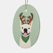 Frans Bulldog Reindeer kerstlampjes keramisch O Keramisch Ornament (Links)