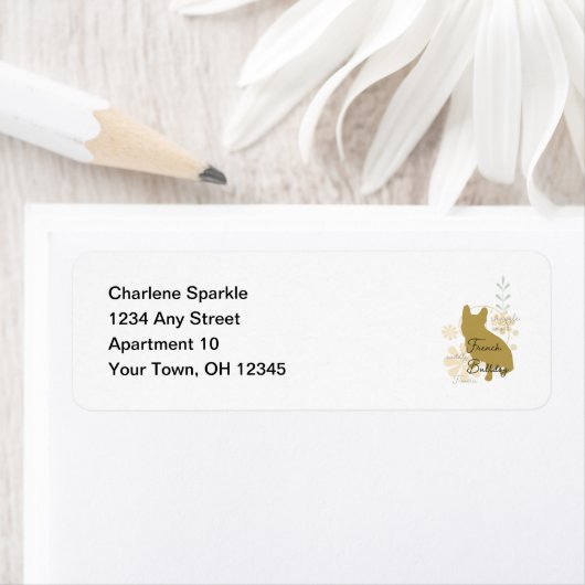 Frans Bulldog Return-adres Etiket (Insitu)