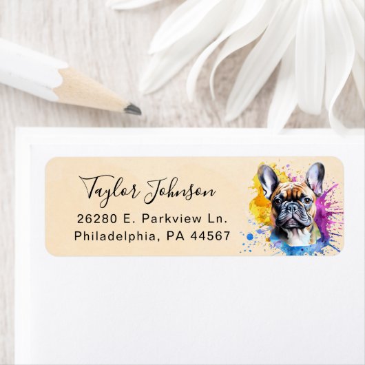 Frans Bulldog Return-label Etiket (Insitu)