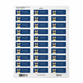 Frans Bulldog Return-label Etiket (Full Sheet)