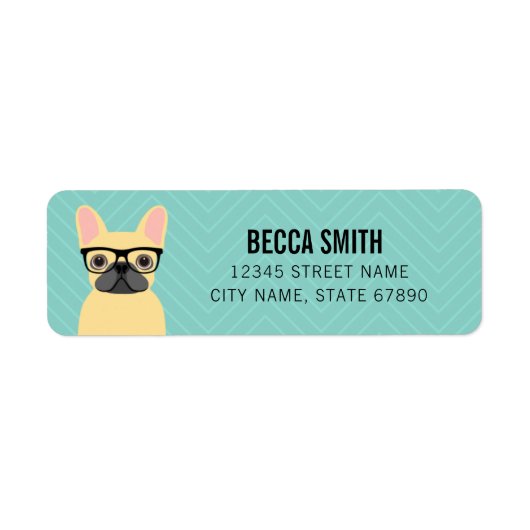 Frans Bulldog Return-label Etiket (Voorkant)