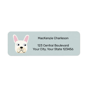 Frans Bulldog Return-label Etiket