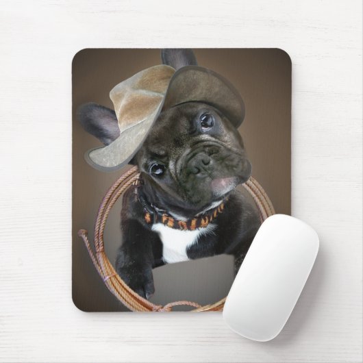 FRANS BULLDOG RODEO CHAMP MOUSEPAD MUISMAT (Met muis)