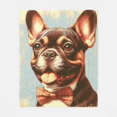 Frans Bulldog schilderij portret Fleece Deken (Voorkant)