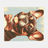 Frans Bulldog schilderij portret Fleece Deken (Voorkant (Horizontaal))