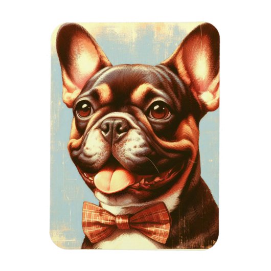 Frans Bulldog schilderij portret Magneet (Verticaal)