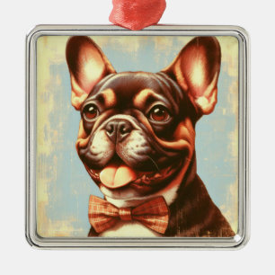  Frans Bulldog schilderij portret Metalen Ornament