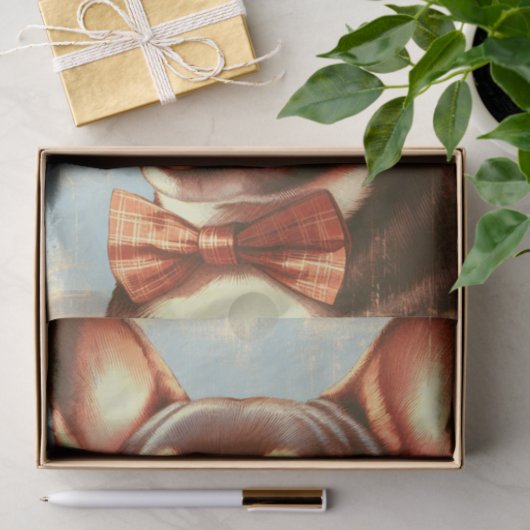 Frans Bulldog schilderij portret Tissuepapier (Geschenk)