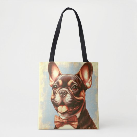  Frans Bulldog schilderij portret Tote Bag (Voorkant)