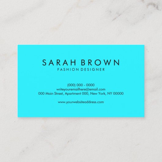 Frans Bulldog silhouette blauwgroen Visitekaartje (Achterkant)