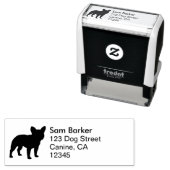 Frans Bulldog Silhouette Hondenras retouradres Zelfinktende Stempel (In situ)