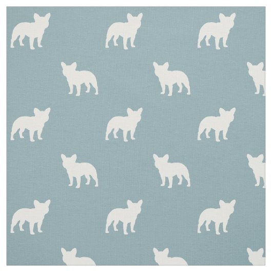 Frans Bulldog Silhouettes Frenchie Dogs Pattern Stof (Swatch)
