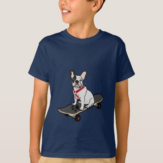 Frans Bulldog Skateboarding Child's T-shirt (Voorkant)