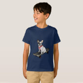 Frans Bulldog Skateboarding Child's T-shirt (Voorkant volledig)