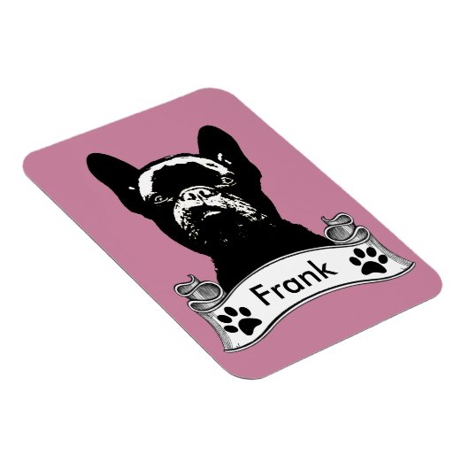 Frans Bulldog Stencil gepersonaliseerd Magneet (Rechterzijde)