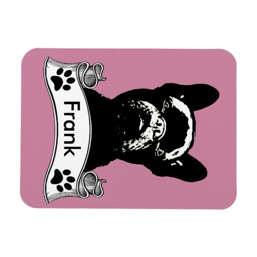 Frans Bulldog Stencil gepersonaliseerd Magneet (Horizontaal)
