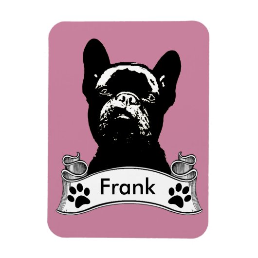 Frans Bulldog Stencil gepersonaliseerd Magneet (Verticaal)