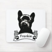 Frans Bulldog Stencil gepersonaliseerd Muismat (Met muis)