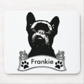 Frans Bulldog Stencil gepersonaliseerd Muismat (Voorkant)