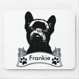 Frans Bulldog Stencil gepersonaliseerd Muismat