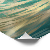 Frans Bulldog strand surfen schilderij Perfect Poster (Hoek)