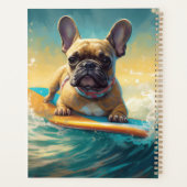 Frans Bulldog strand surfen schilderij Planner (Achterkant)
