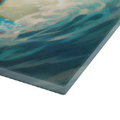 Frans Bulldog strand surfen schilderij Snijplank (Hoek)