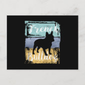 Frans Bulldog T-shirt - Retro French Bulldog Dog Briefkaart (Voorkant)