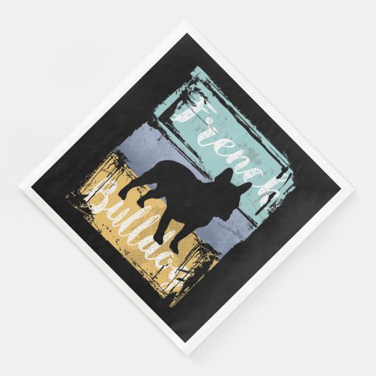 Frans Bulldog T-shirt - Retro French Bulldog Dog Servet (Hoek)