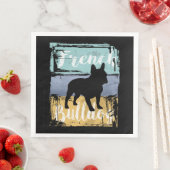 Frans Bulldog T-shirt - Retro French Bulldog Dog Servet (Insitu)