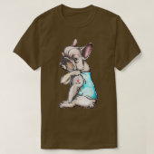 Frans Bulldog Tattoo I Love Mam Funny Dog Moeder T-shirt (Design voorkant)