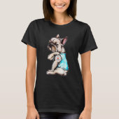 Frans Bulldog Tattoo Ik hou van mam Funny Dog T-shirt (Voorkant)